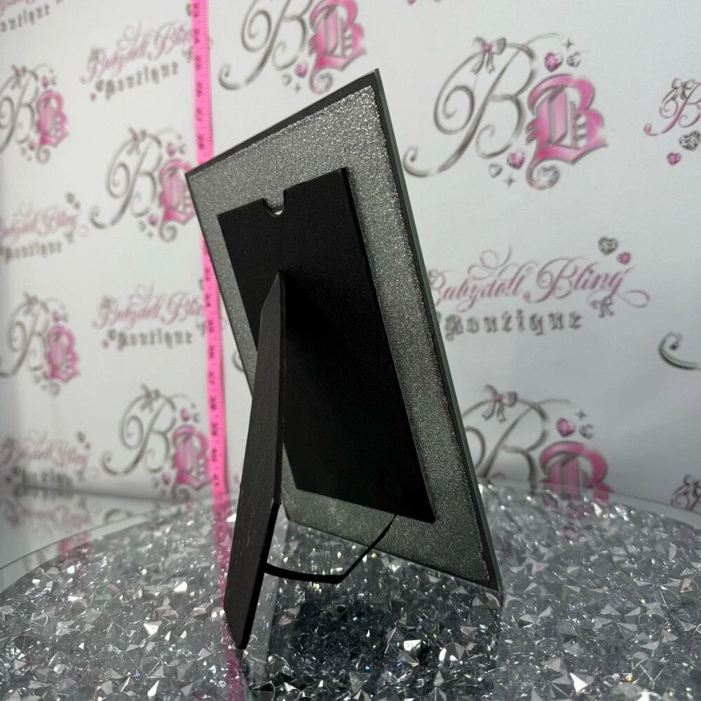 Picture frame sparkly silver Glitter Accent Picture Frame - Black and Silver